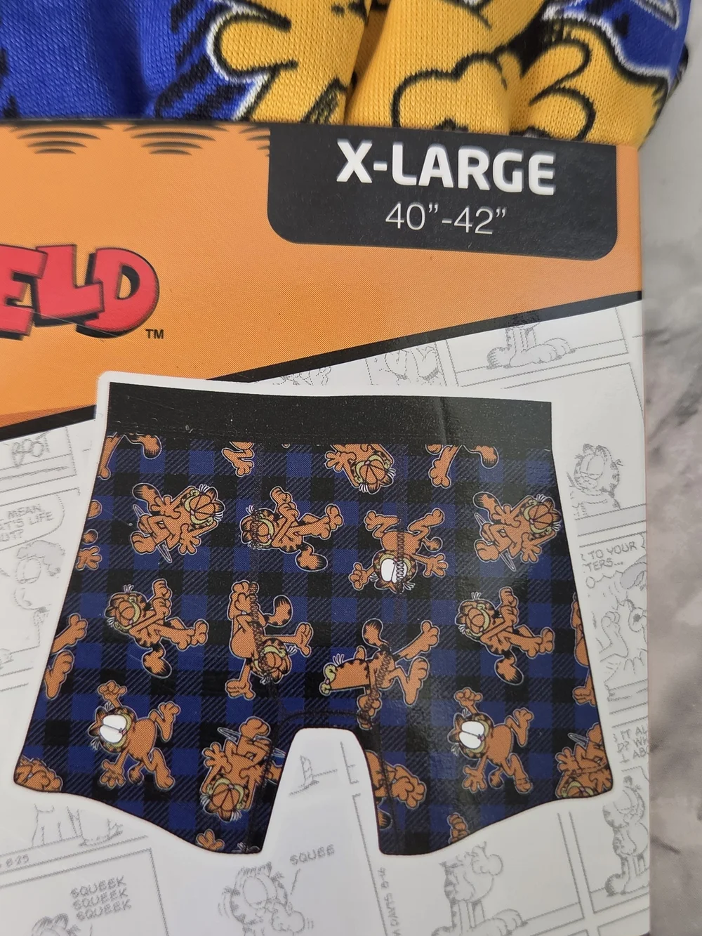 Garfield Men’s Boxer Briefs - Blue/Yellow - X-Large